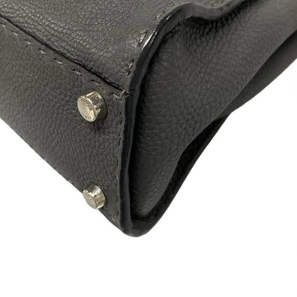 Auth FENDI Peekaboo Iconic Medium/Selleria 8BN290-Q0J Dark Gray Roman Leather - Picture 3 of 16